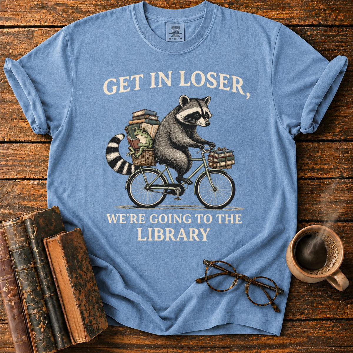 Get In, Loser Library Adventure T-Shirt in Blue Jean – BooksThreads