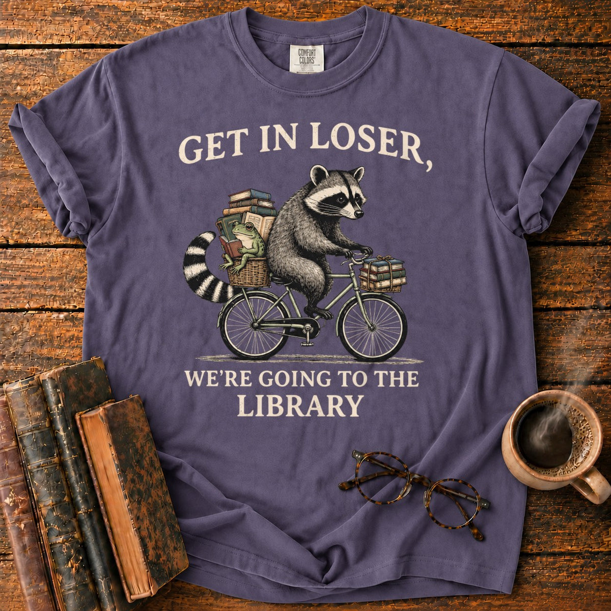 Get In, Loser Library Adventure T-Shirt in Grape – BooksThreads