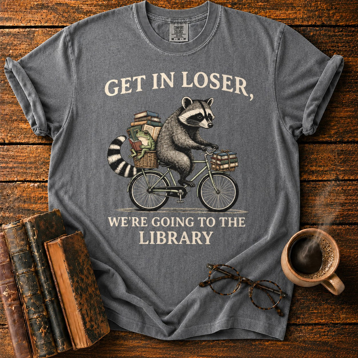 Get In, Loser Library Adventure T-Shirt in Pepper – BooksThreads