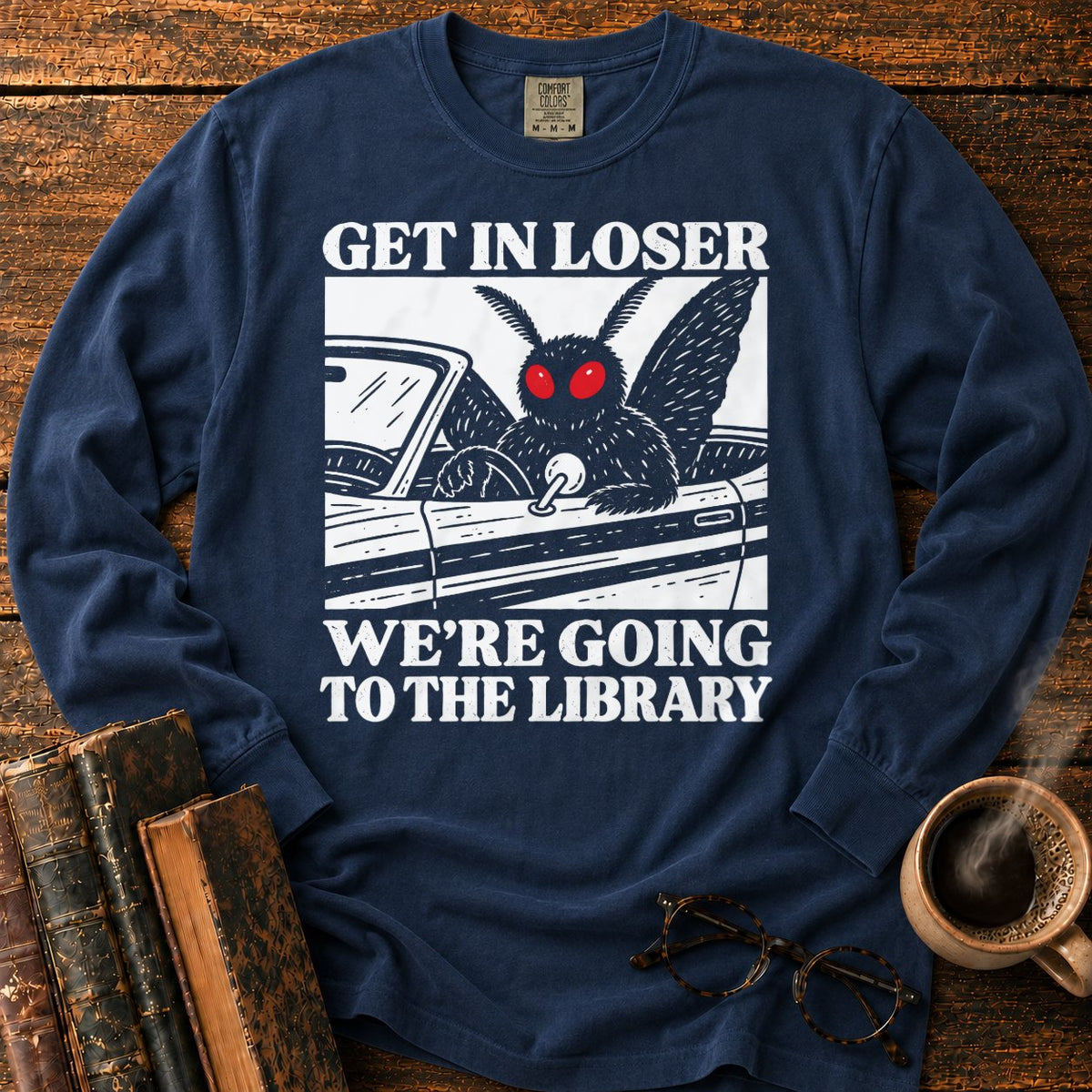 Get In Loser Mothman Library LS T-Shirt in Midnight – BooksThreads