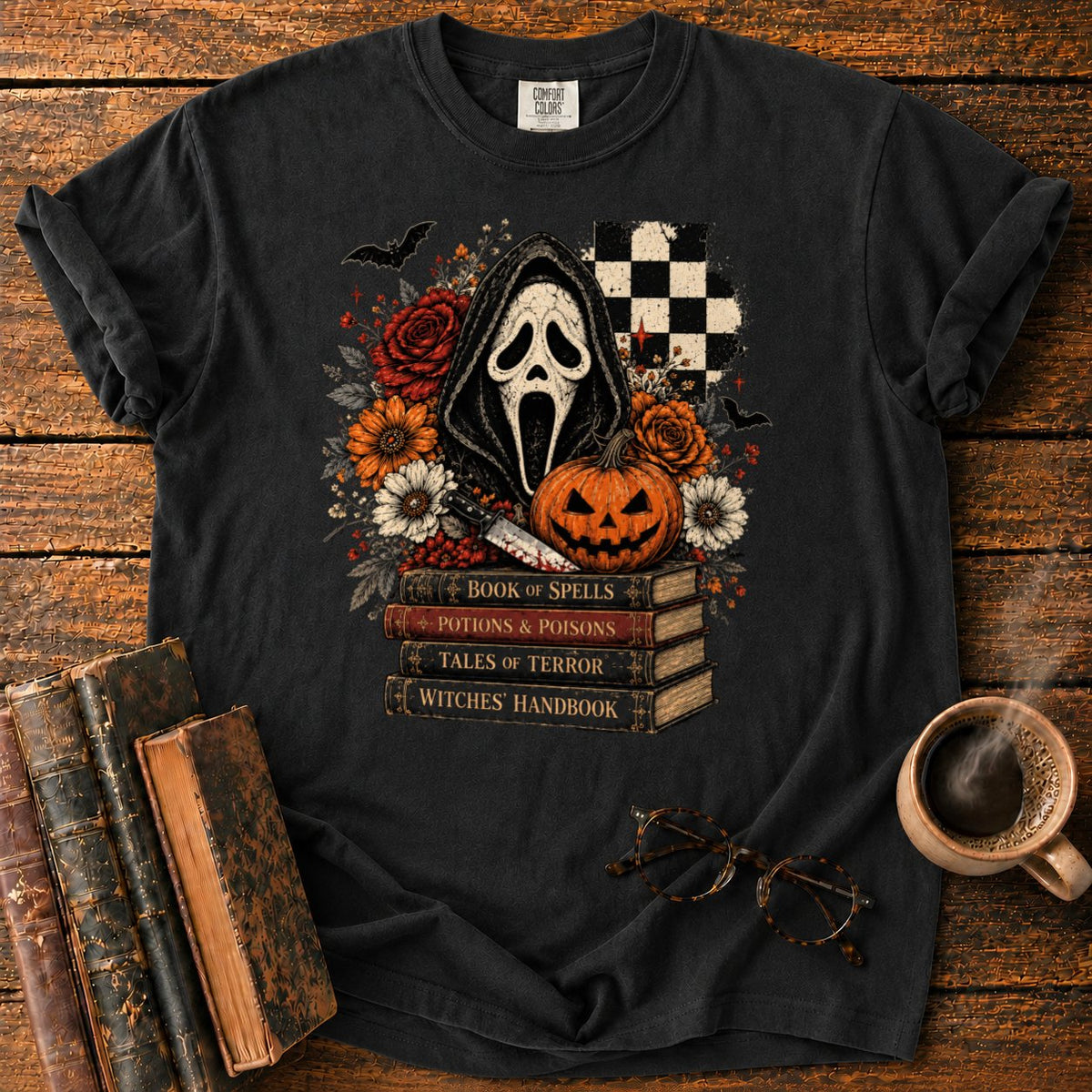Ghostface Halloween Still Life T-Shirt in Black – BooksThreads