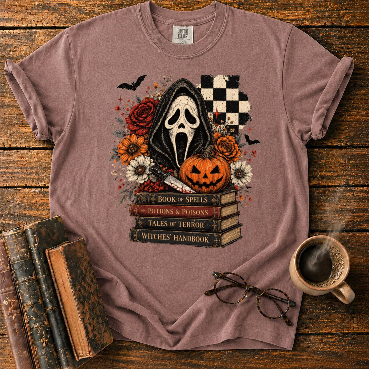 Ghostface Halloween Still Life T-Shirt in Espresso – BooksThreads