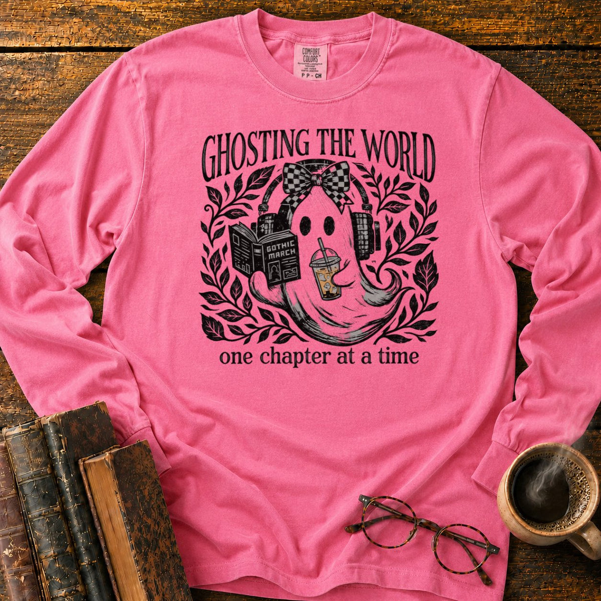 Ghosting The World, One Chapter LS T-Shirt in Blossom – BooksThreads