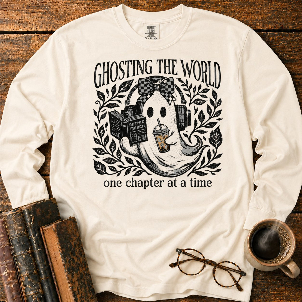 Ghosting The World, One Chapter LS T-Shirt in Ivory – BooksThreads