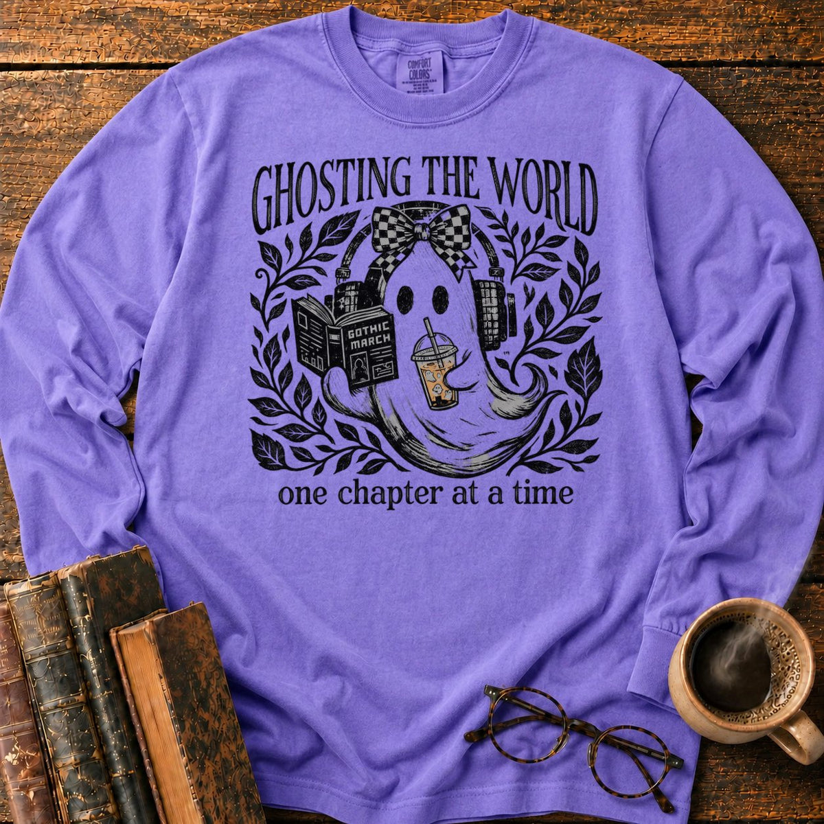 Ghosting The World, One Chapter LS T-Shirt in Violet – BooksThreads