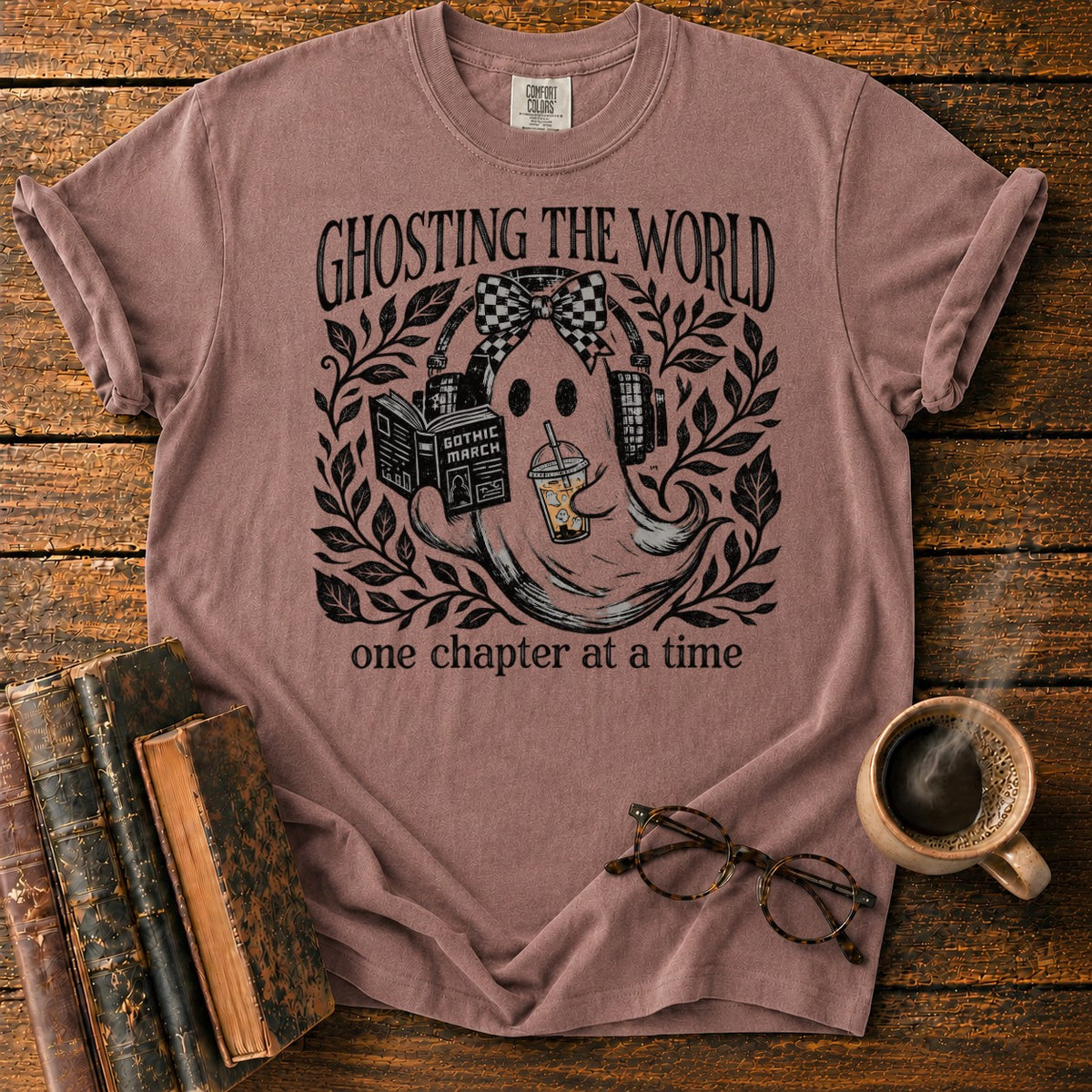 Ghosting The World, One Chapter T-Shirt in Espresso – BooksThreads
