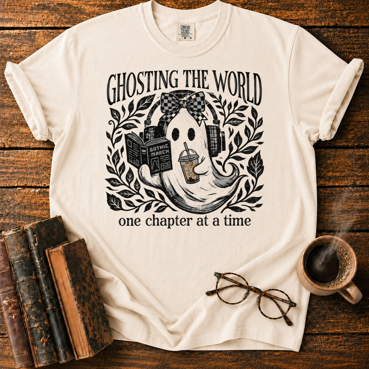Ghosting The World, One Chapter T-Shirt in Ivory – BooksThreads