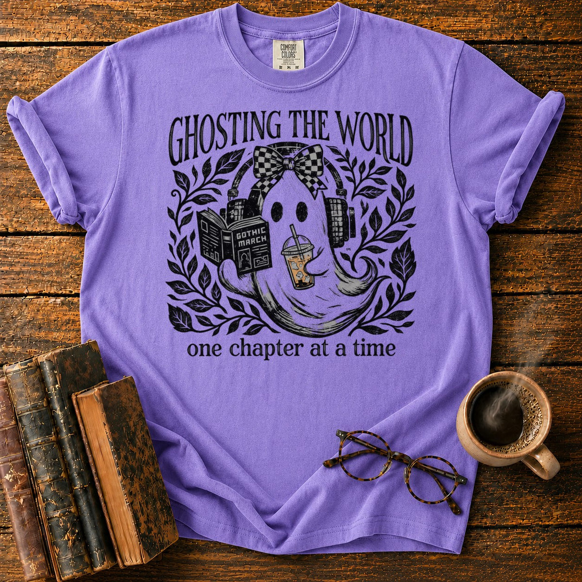 Ghosting The World, One Chapter T-Shirt in Violet – BooksThreads