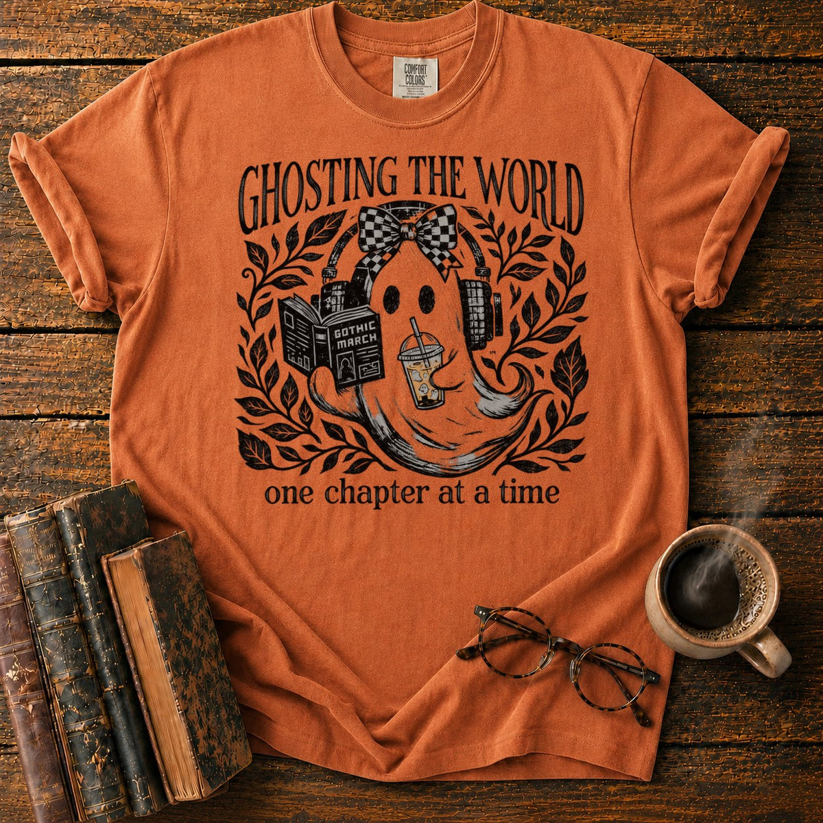 Ghosting The World, One Chapter T-Shirt in Yam – BooksThreads