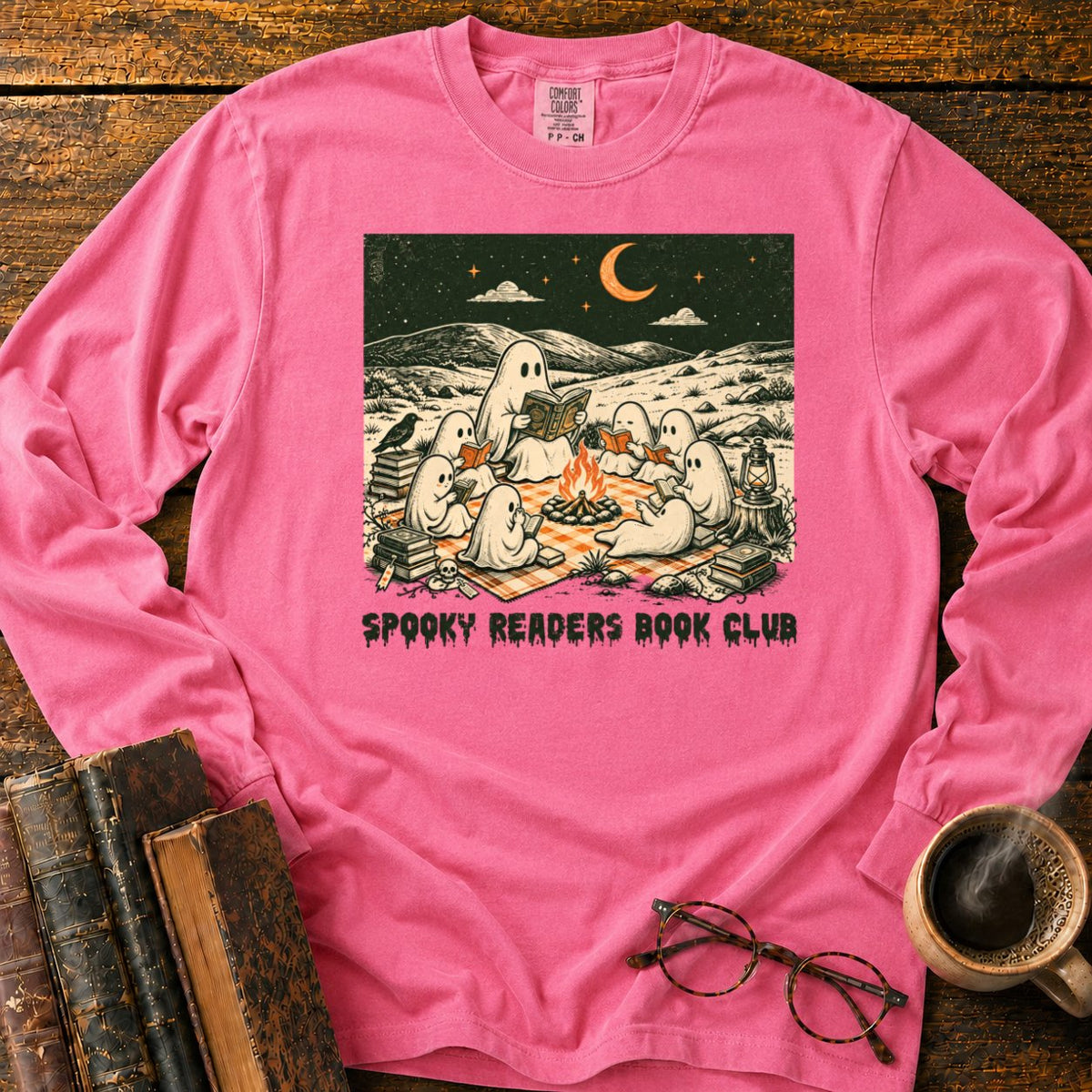 Ghostly Book Club LS T-Shirt in Blossom – BooksThreads