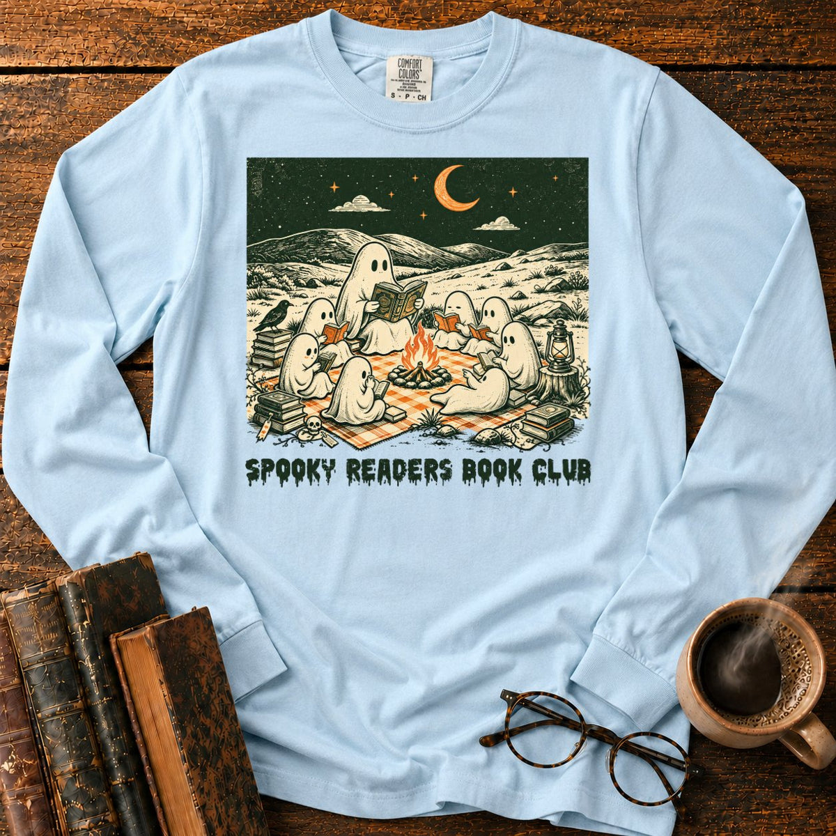 Ghostly Book Club LS T-Shirt in Chambray – BooksThreads