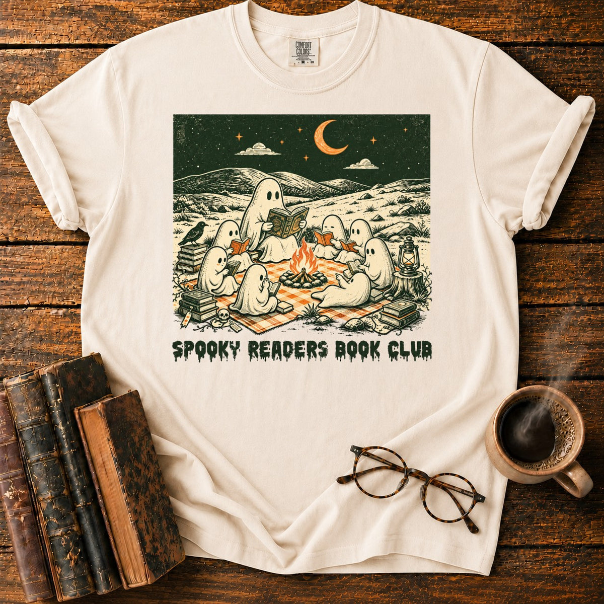 Ghostly Book Club T-Shirt in Ivory – BooksThreads