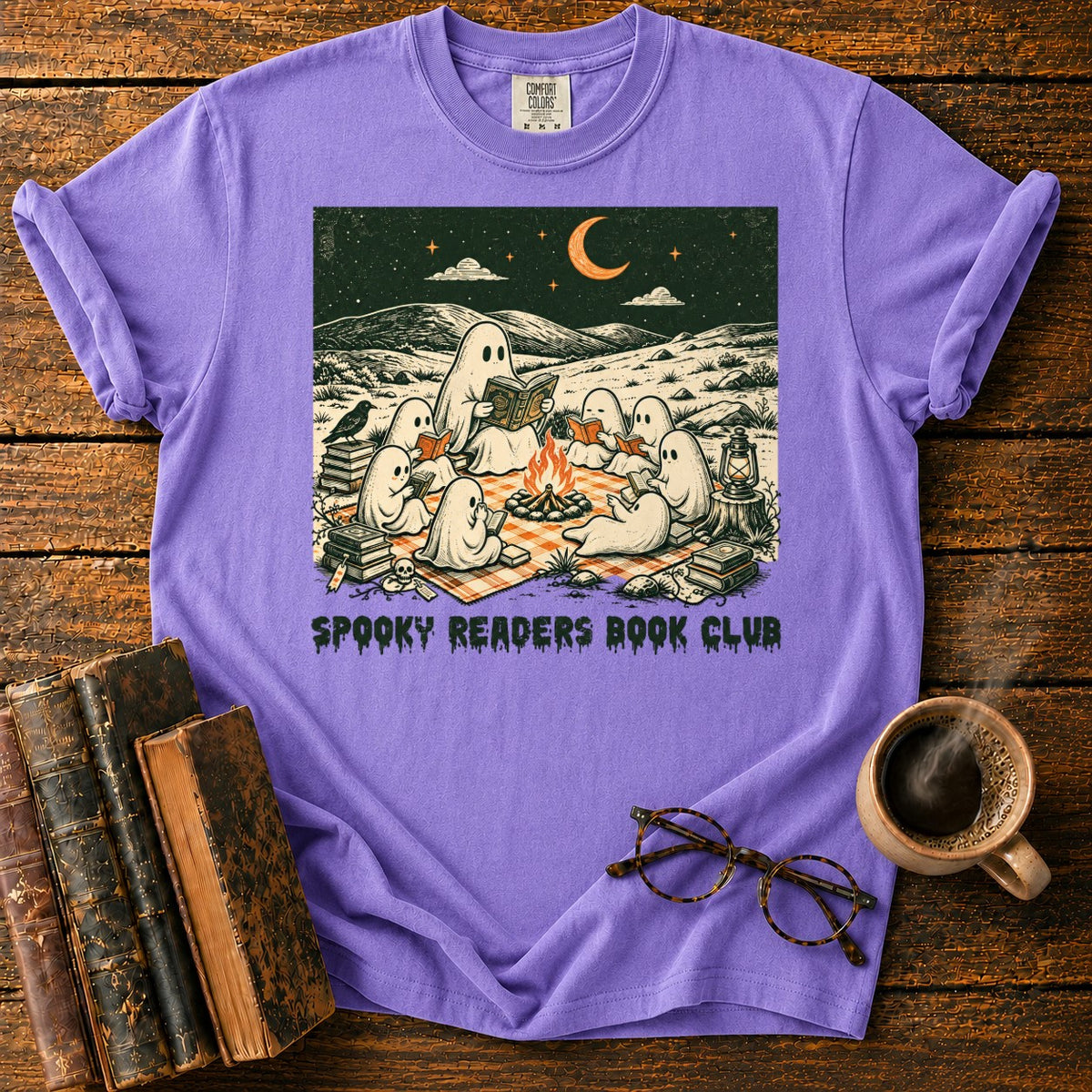 Ghostly Book Club T-Shirt in Violet – BooksThreads
