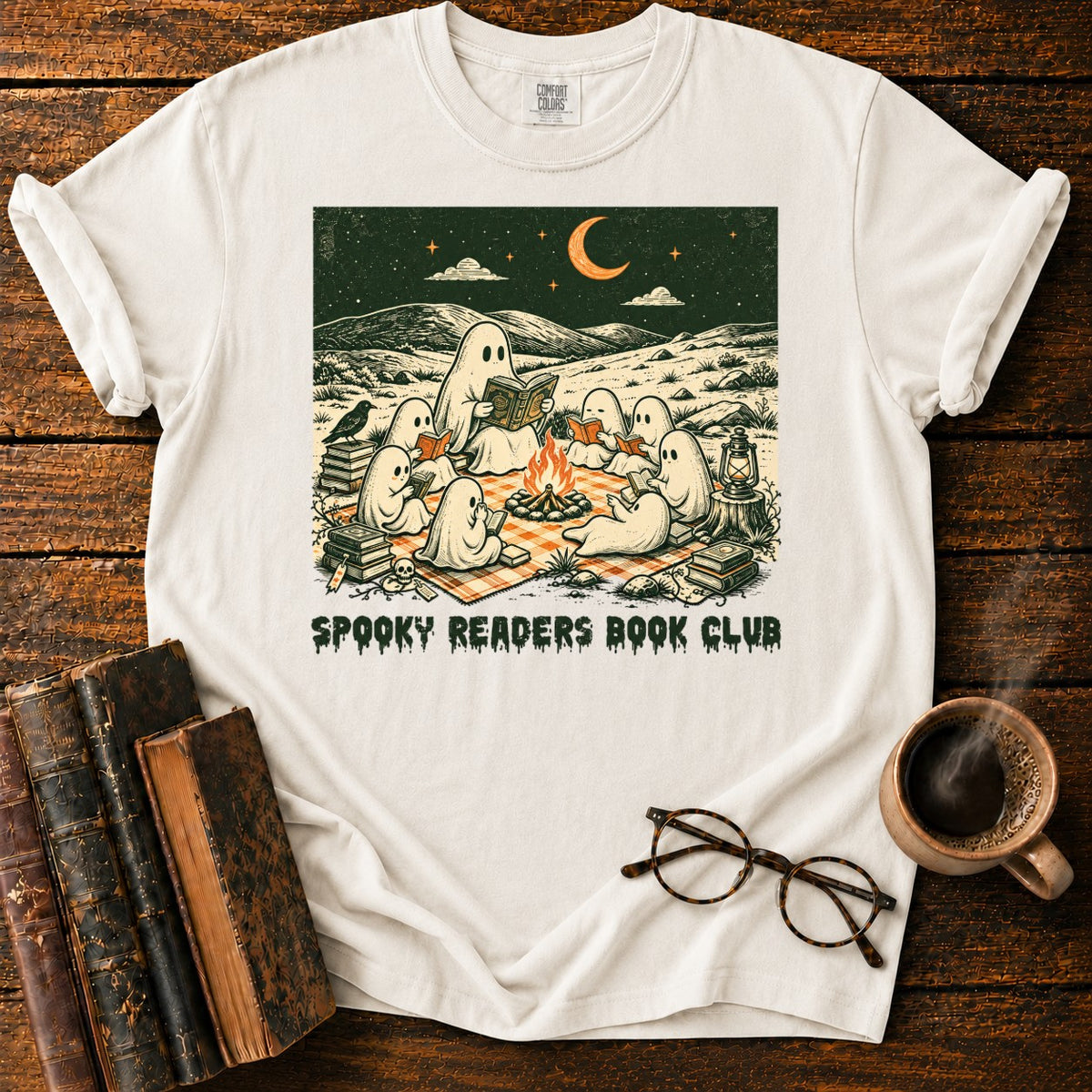 Ghostly Book Club T-Shirt in White – BooksThreads