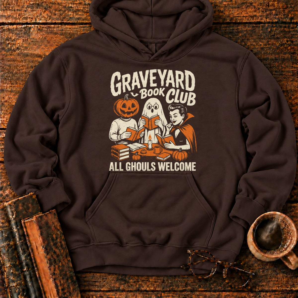 Graveyard Book Club Hoodie in Dark Chocolate – BooksThreads