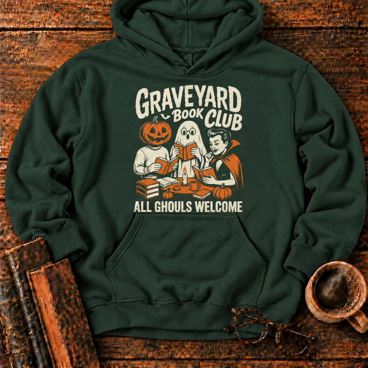 Graveyard Book Club Hoodie in Forest Green – BooksThreads