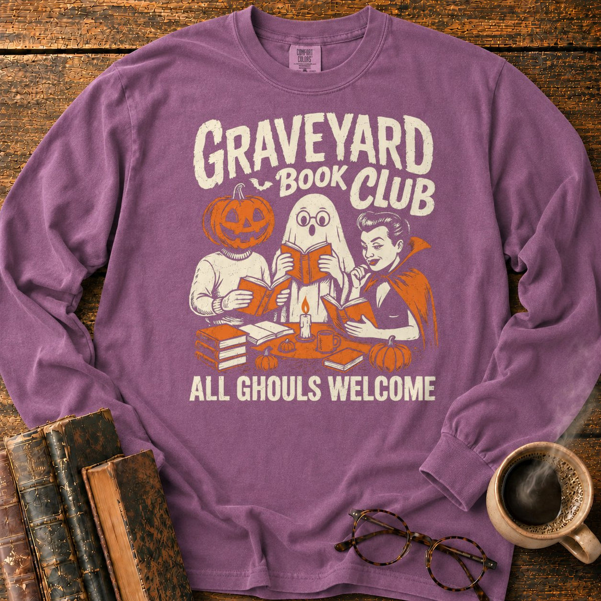 Graveyard Book Club LS T-Shirt in Berry – BooksThreads