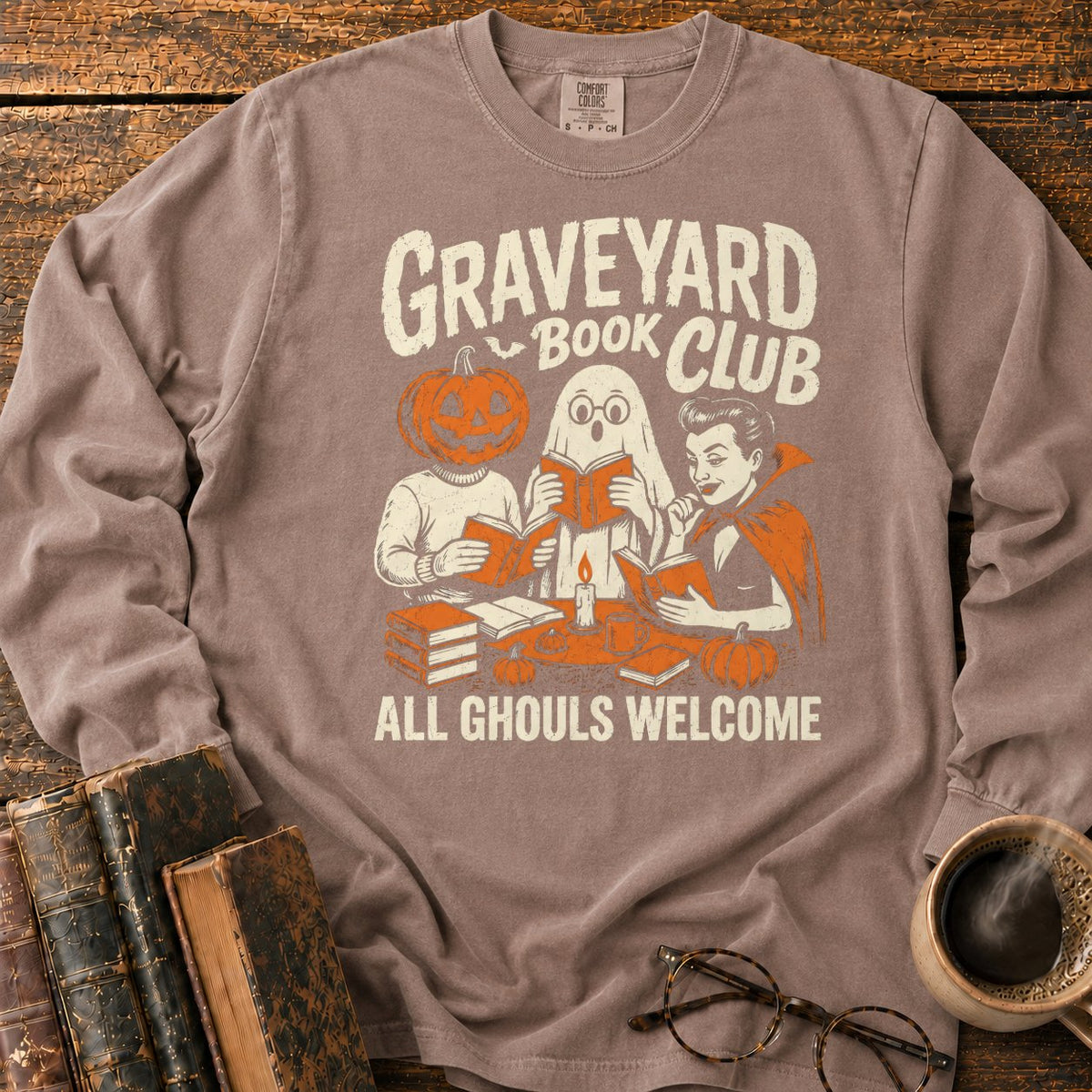 Graveyard Book Club LS T-Shirt in Espresso – BooksThreads