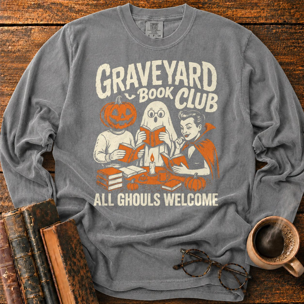 Graveyard Book Club LS T-Shirt in Pepper – BooksThreads
