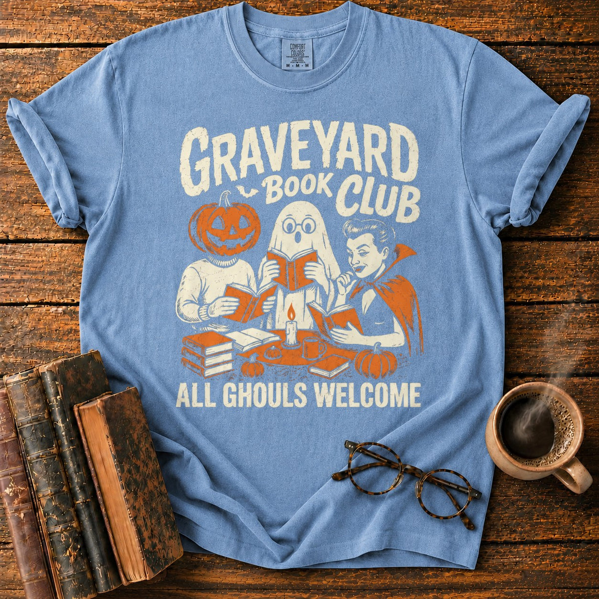 Graveyard Book Club T-Shirt in Blue Jean – BooksThreads