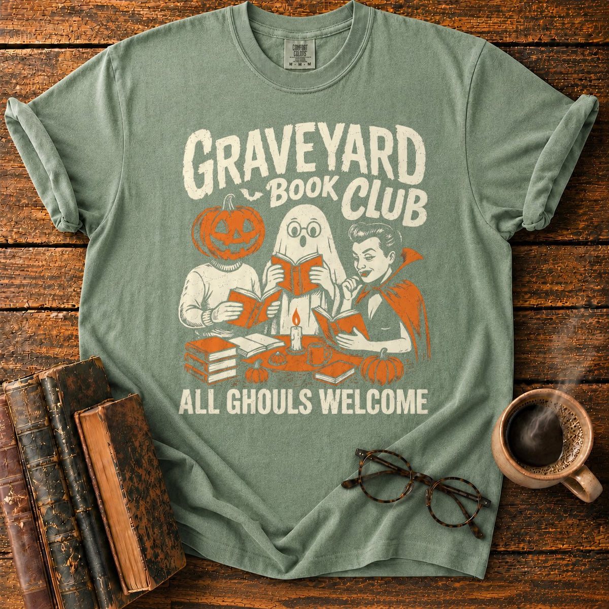 Graveyard Book Club T-Shirt in Moss – BooksThreads