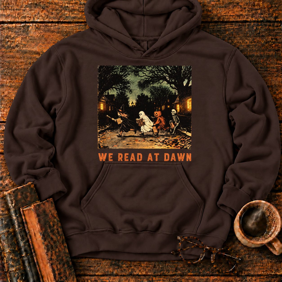 Halloween Readers At Dawn Hoodie in Dark Chocolate – BooksThreads