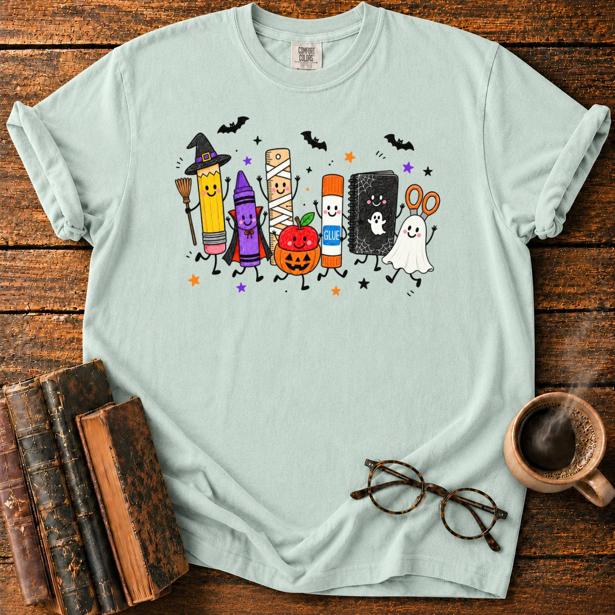 Halloween Stationery Parade T-Shirt in Bay – BooksThreads