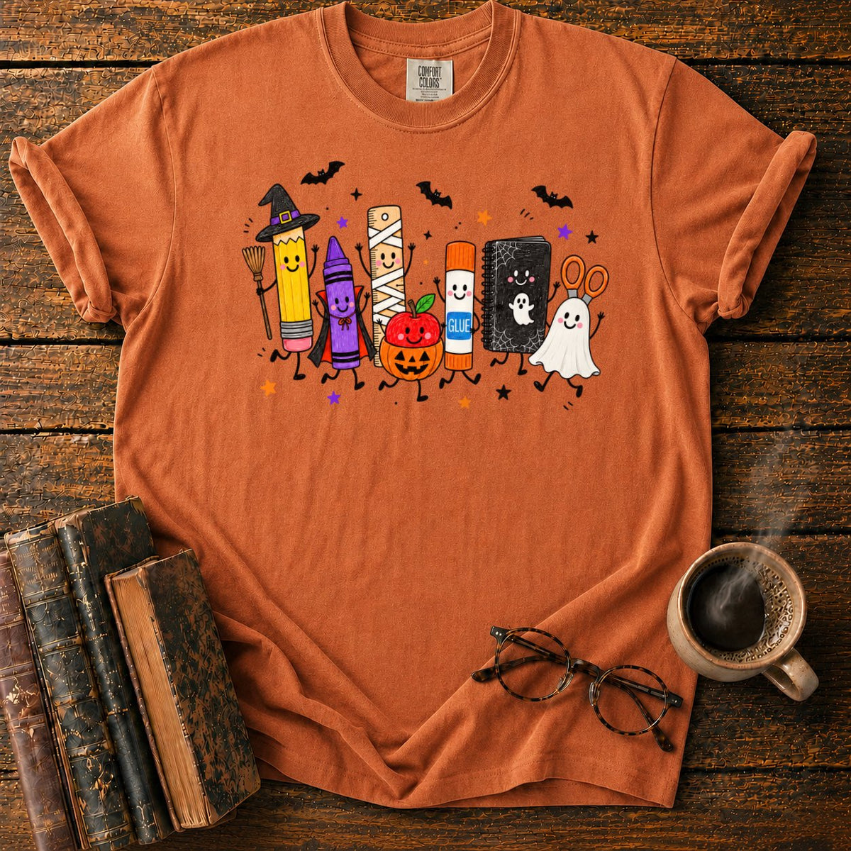 Halloween Stationery Parade T-Shirt in Yam – BooksThreads