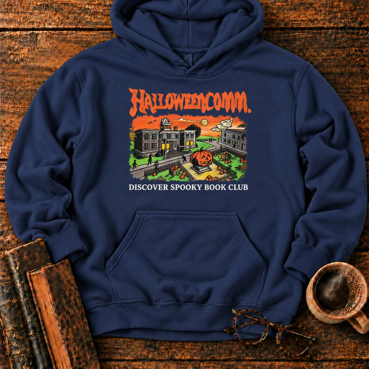 Halloweencomm Spooky Book Club Hoodie in Navy – BooksThreads
