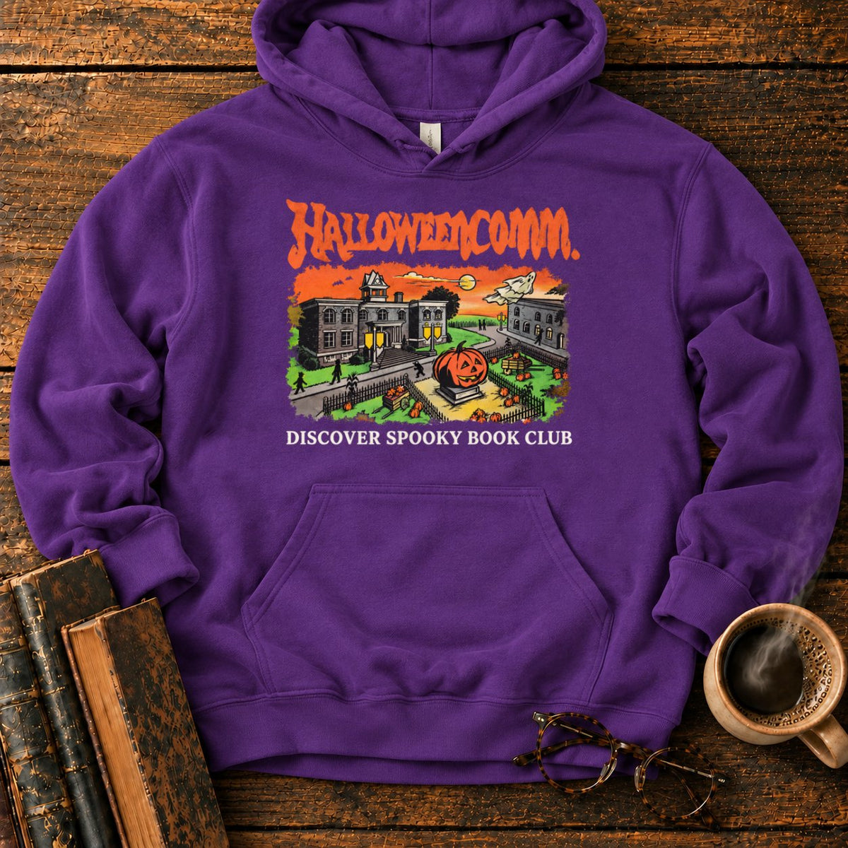 Halloweencomm Spooky Book Club Hoodie in Purple – BooksThreads