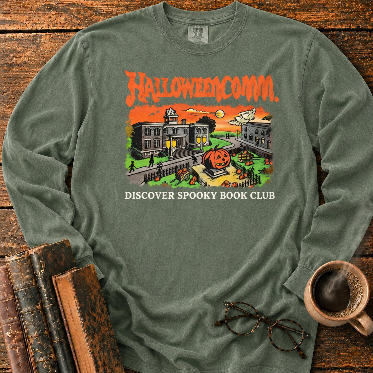 Halloweencomm Spooky Book Club LS T-Shirt in Hemp – BooksThreads