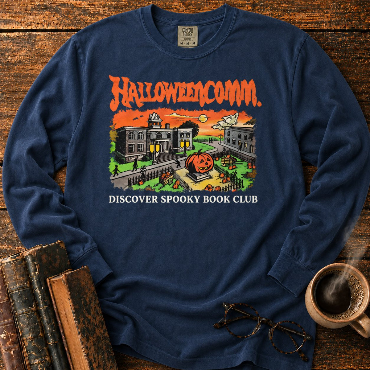 Halloweencomm Spooky Book Club LS T-Shirt in Midnight – BooksThreads