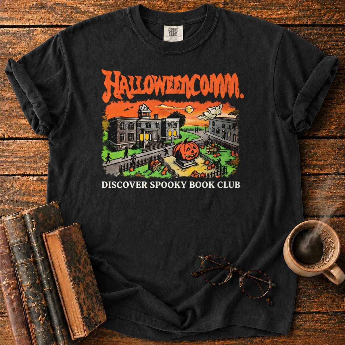 Halloweencomm Spooky Book Club T-Shirt in Black – BooksThreads