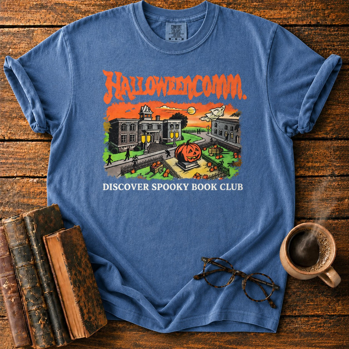Halloweencomm Spooky Book Club T-Shirt in Denim – BooksThreads