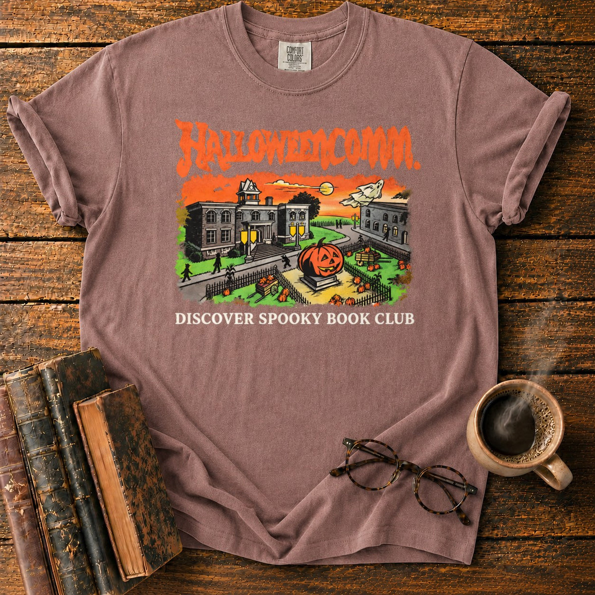 Halloweencomm Spooky Book Club T-Shirt in Espresso – BooksThreads
