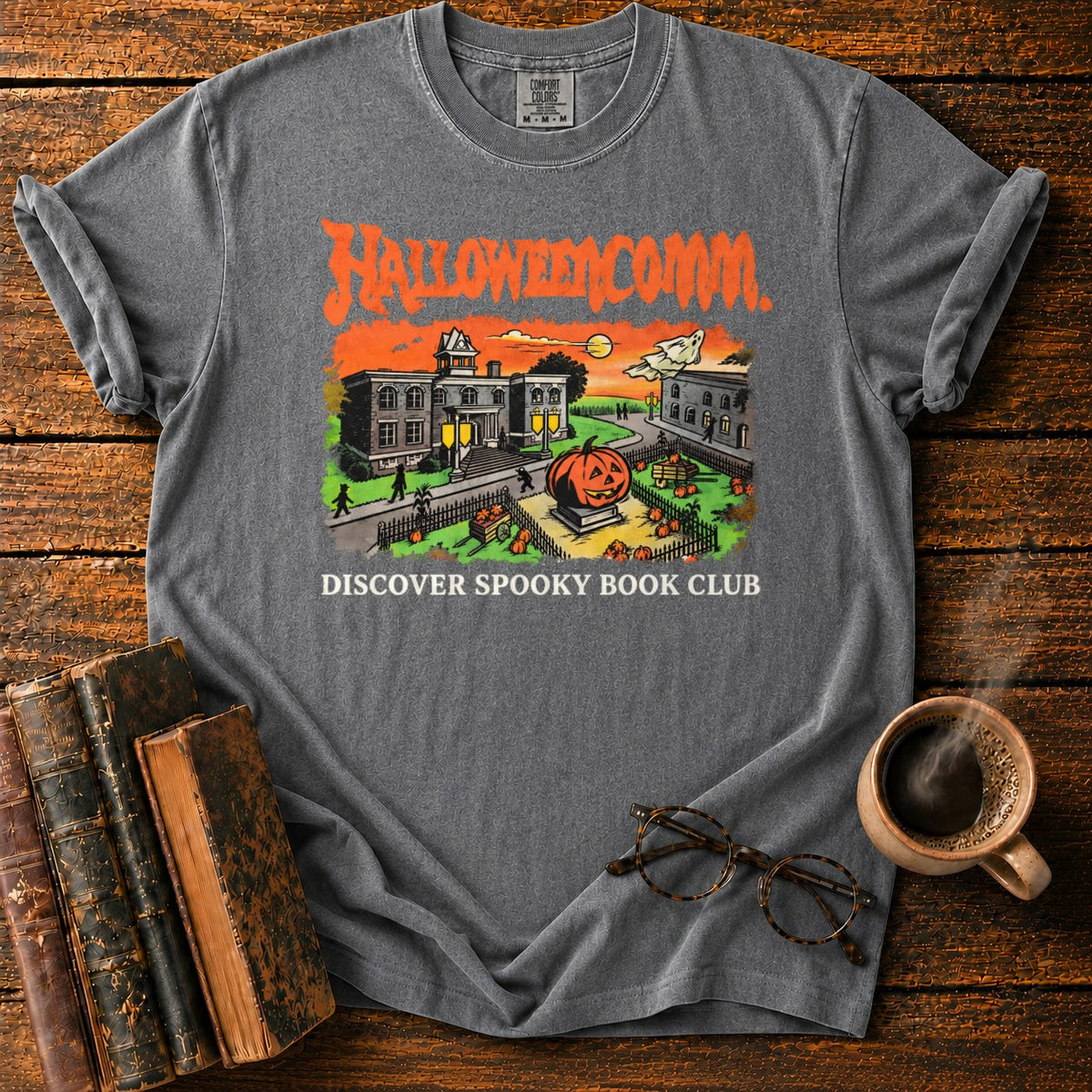 Halloweencomm Spooky Book Club T-Shirt in Pepper – BooksThreads
