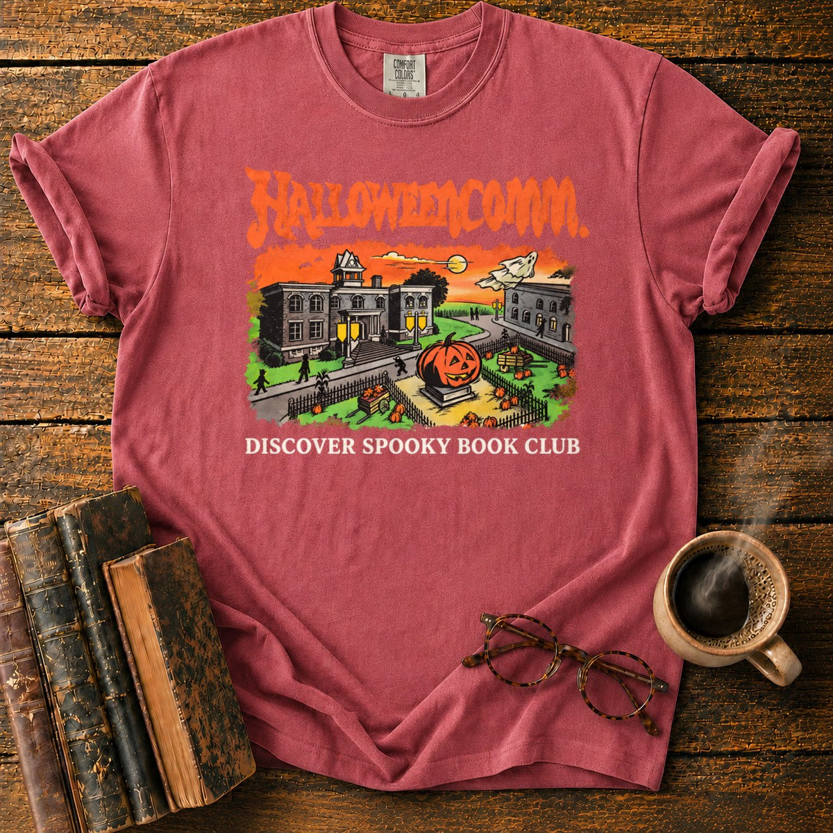 Halloweencomm Spooky Book Club T-Shirt in Watermelon – BooksThreads