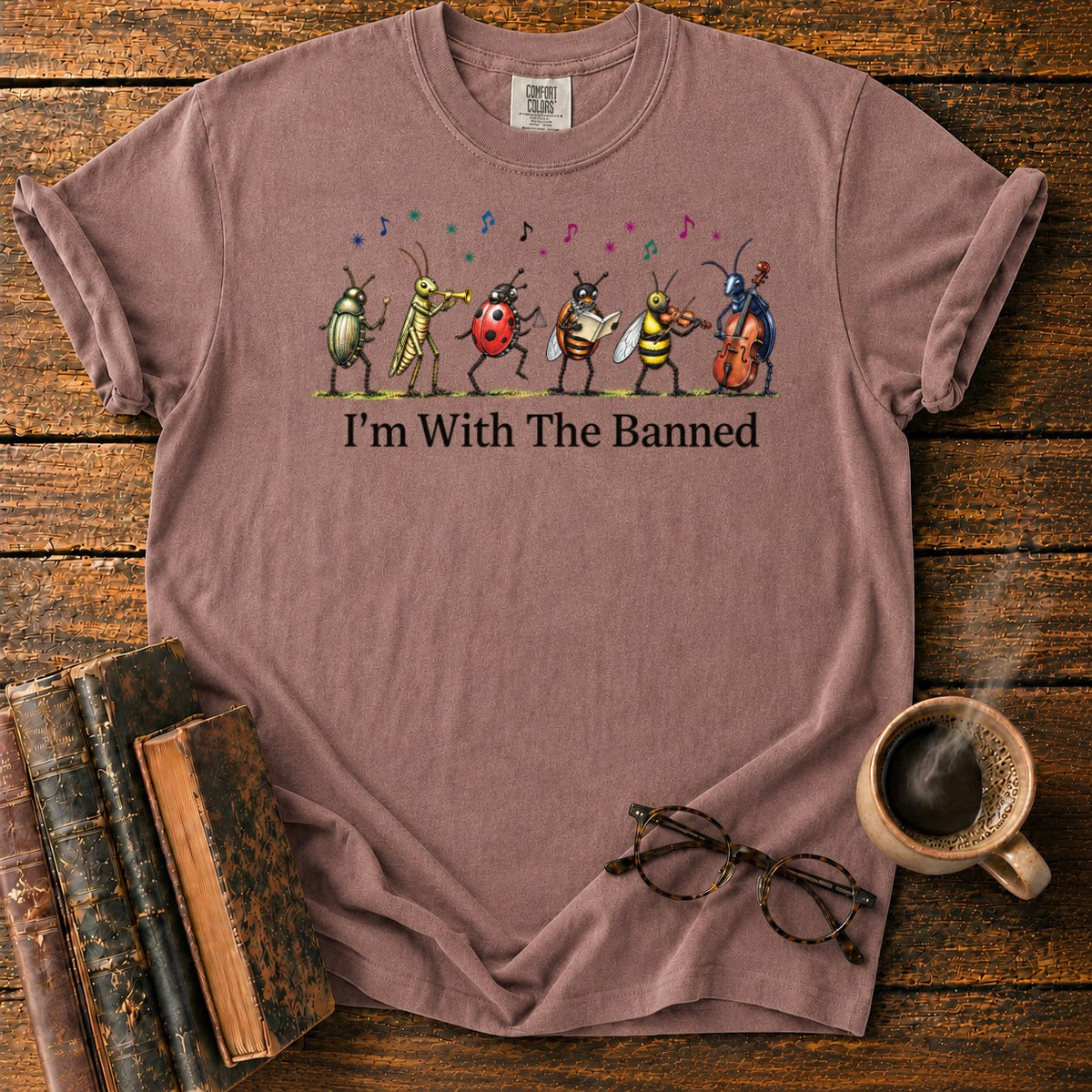 I'm With The Banned T-Shirt in Espresso – BooksThreads