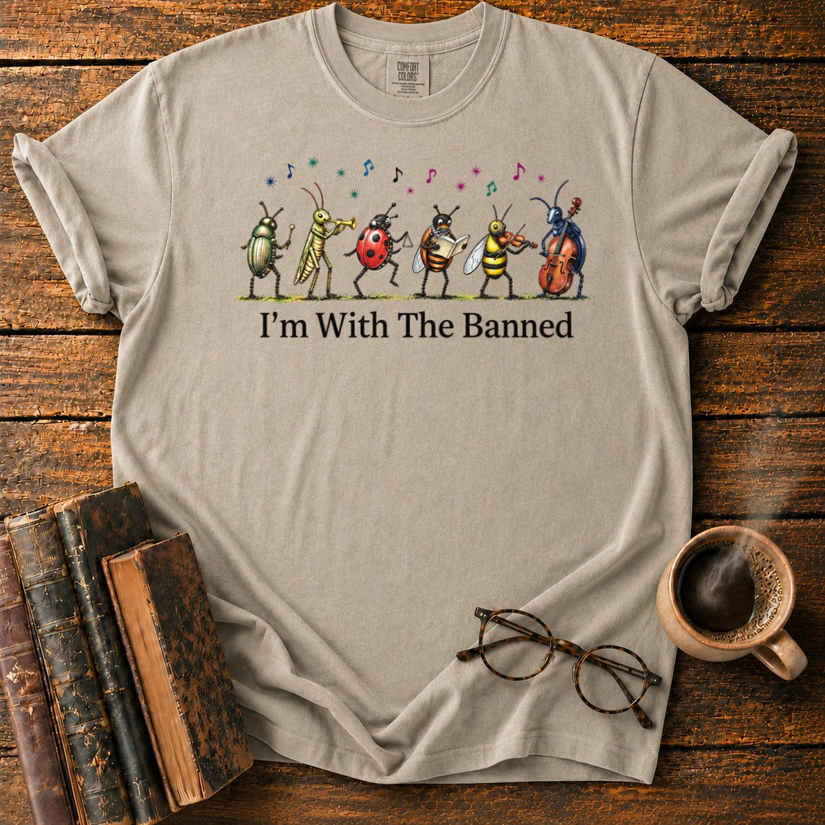 I'm With The Banned T-Shirt in Khaki – BooksThreads