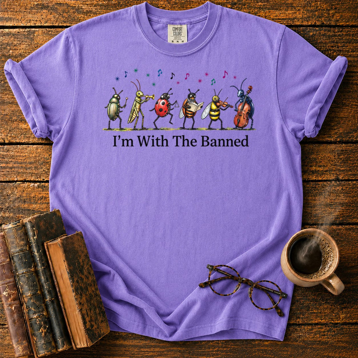 I'm With The Banned T-Shirt in Violet – BooksThreads