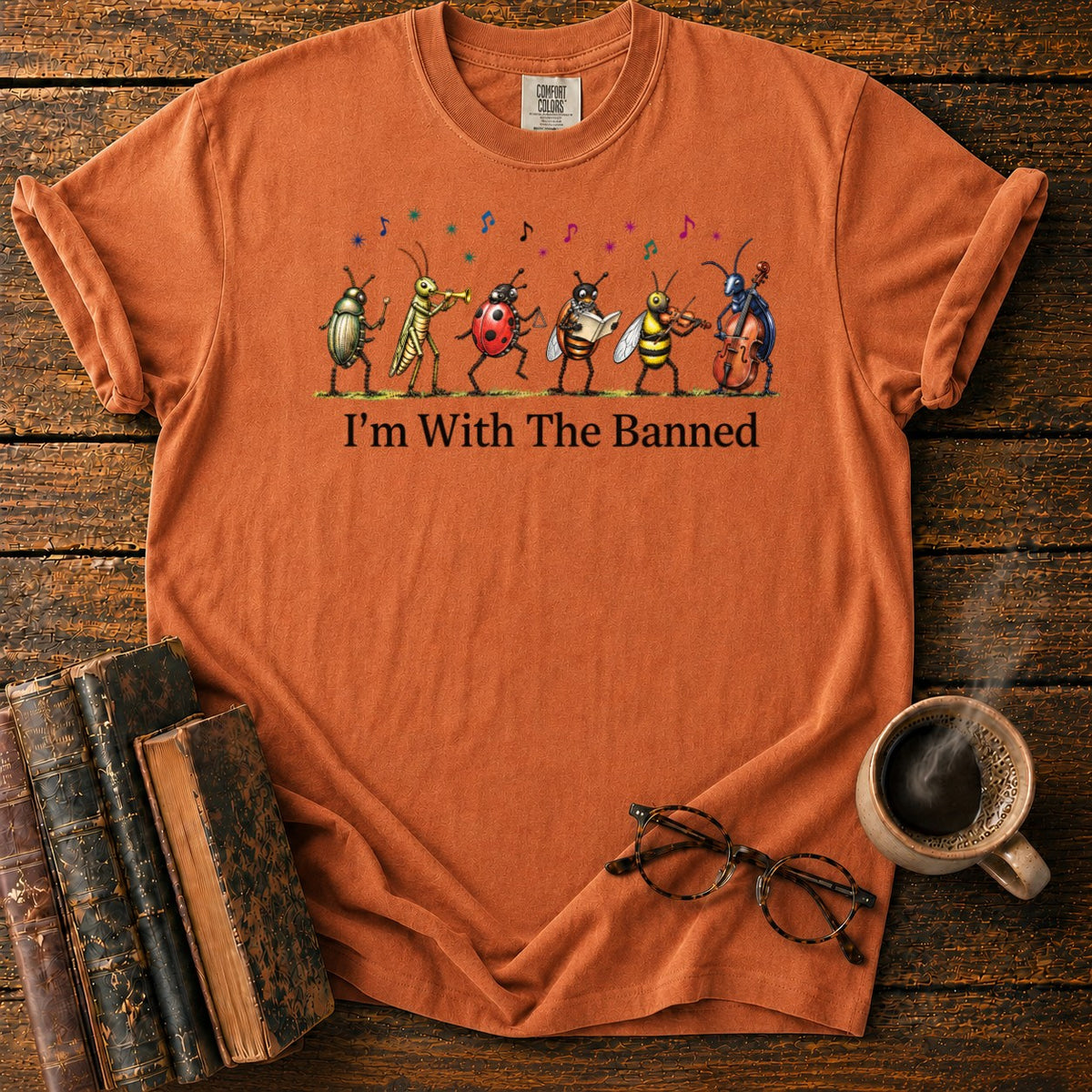 I'm With The Banned T-Shirt in Yam – BooksThreads