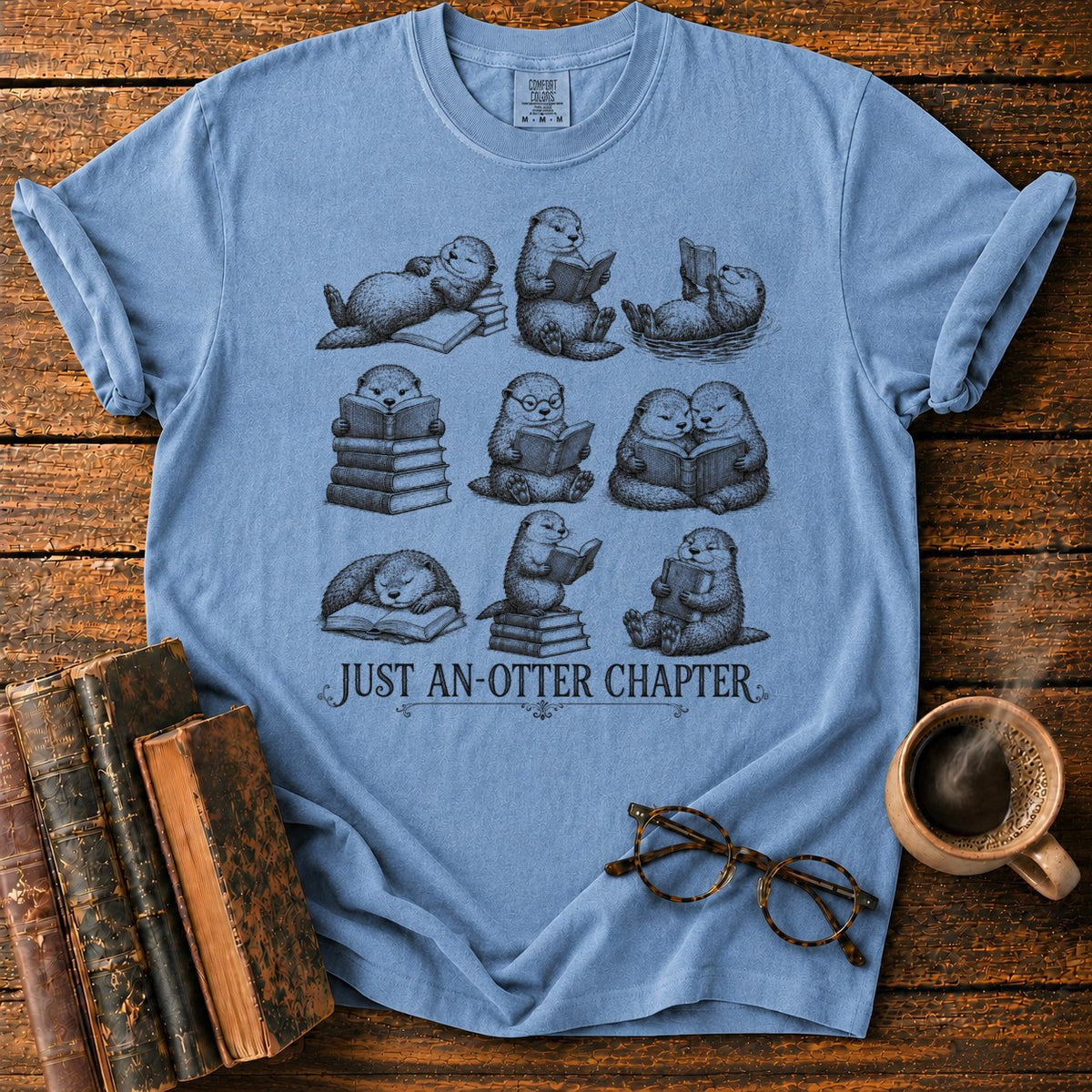 Just An Otter Chapter T-Shirt in Blue Jean – BooksThreads