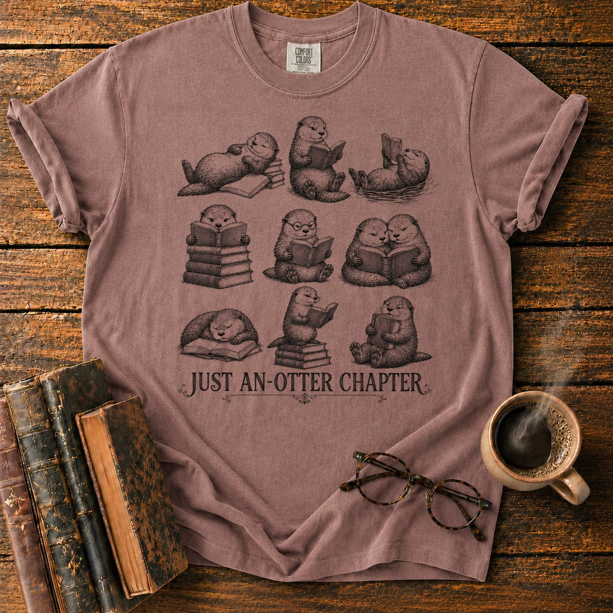 Just An Otter Chapter T-Shirt in Espresso – BooksThreads