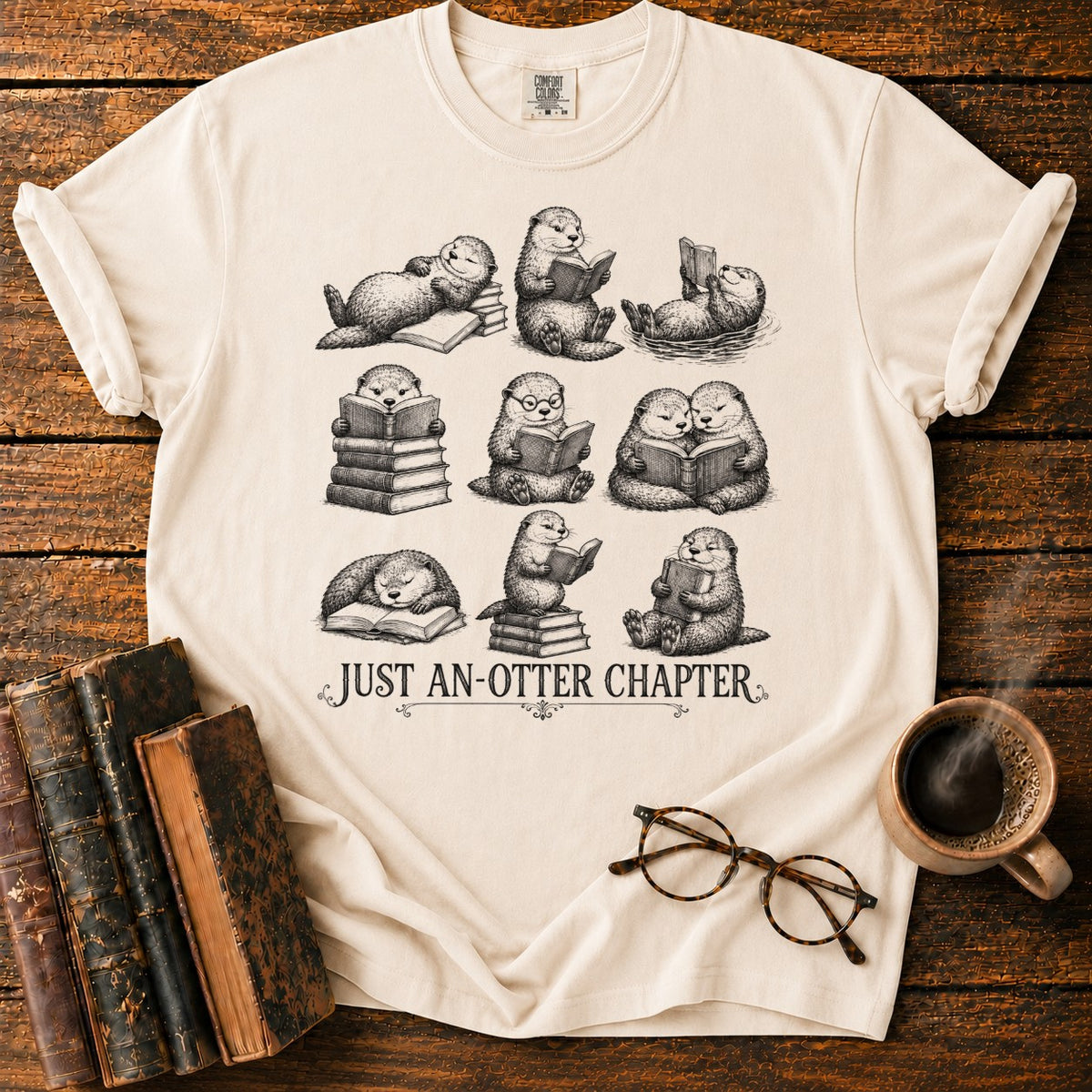 Just An Otter Chapter T-Shirt in Ivory – BooksThreads