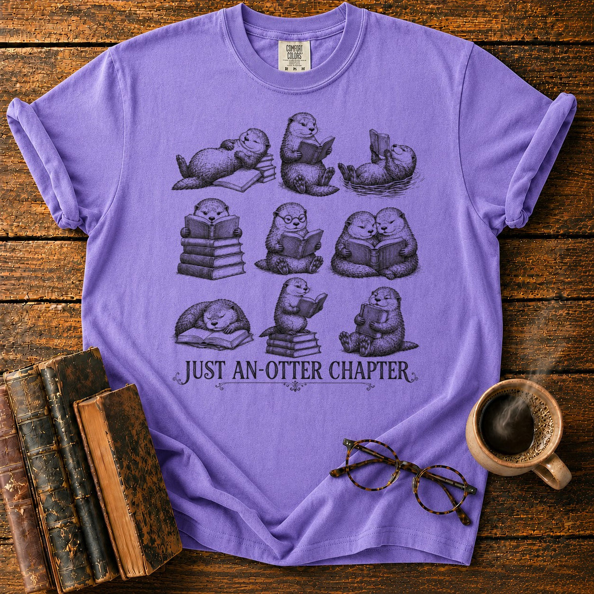 Just An Otter Chapter T-Shirt in Violet – BooksThreads