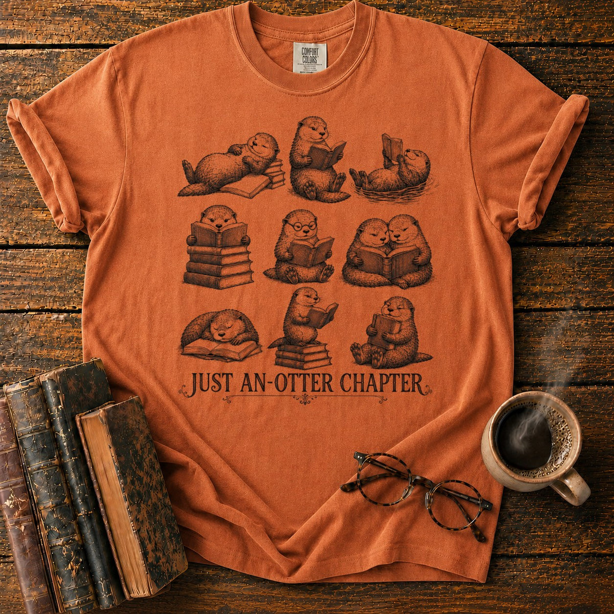 Just An Otter Chapter T-Shirt in Yam – BooksThreads