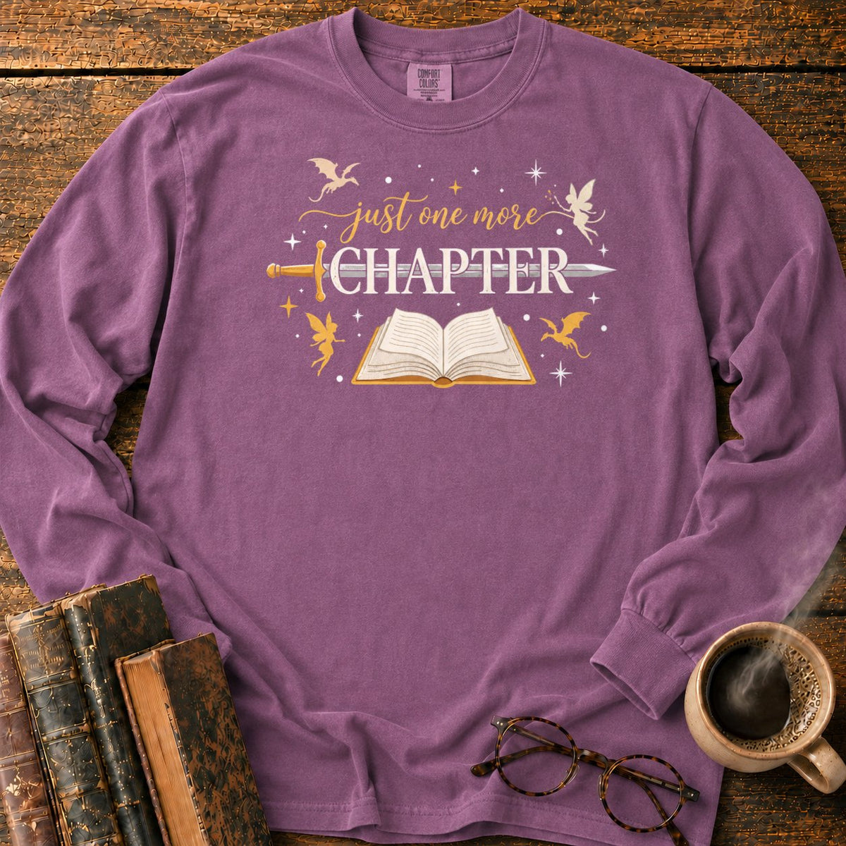 Just One More Chapter LS T-Shirt in Berry – BooksThreads