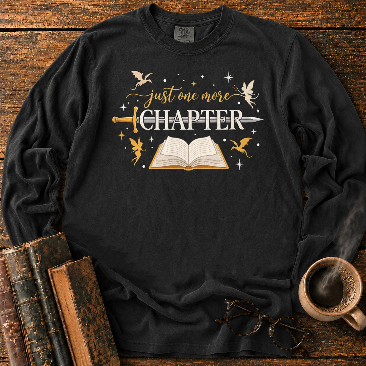 Just One More Chapter LS T-Shirt in Black – BooksThreads