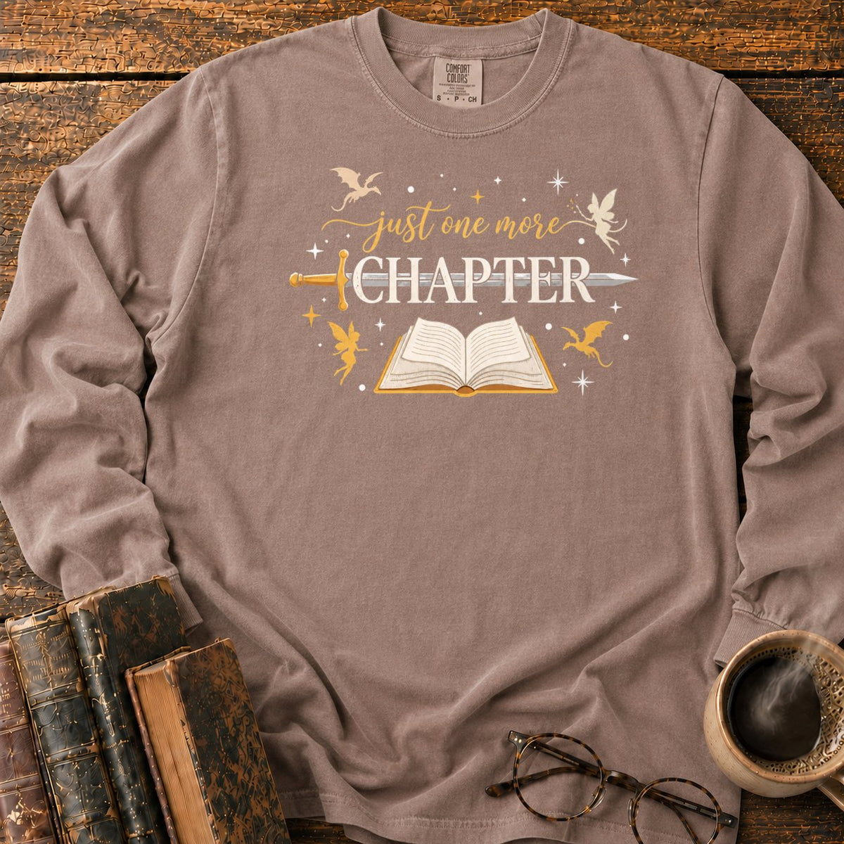 Just One More Chapter LS T-Shirt in Espresso – BooksThreads