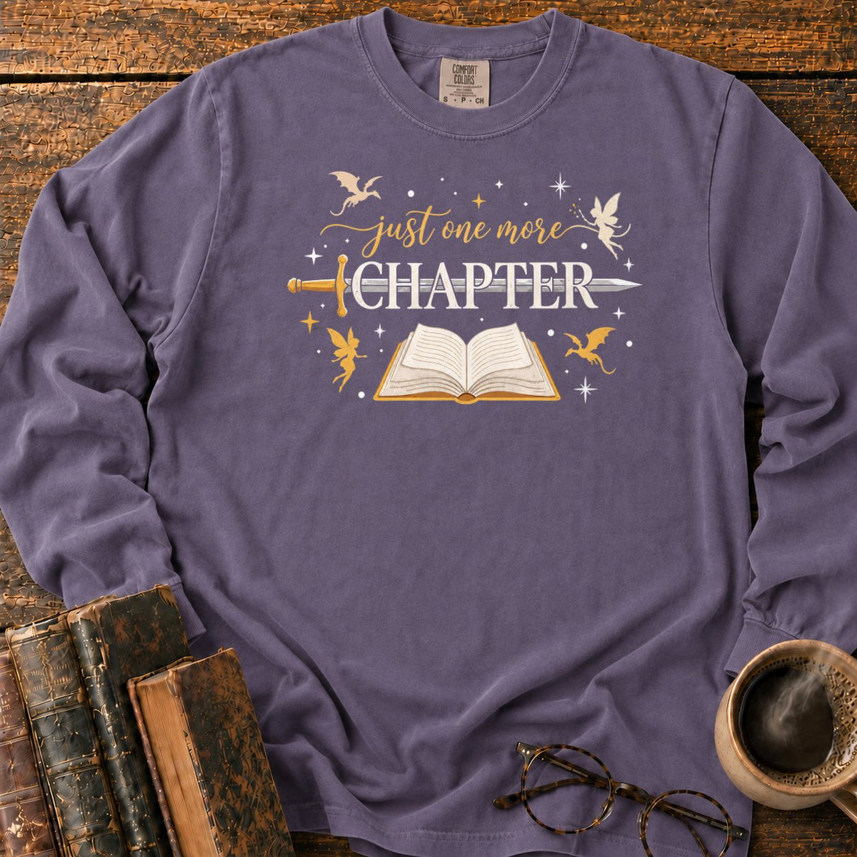 Just One More Chapter LS T-Shirt in Grape – BooksThreads